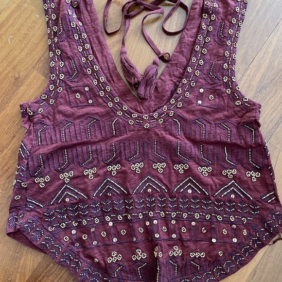 Beaded Free People Tank size XS - Picture 2 of 4